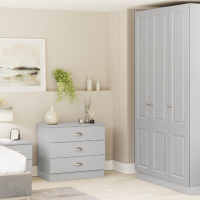 Classic Square Panel Light Grey Bedroom