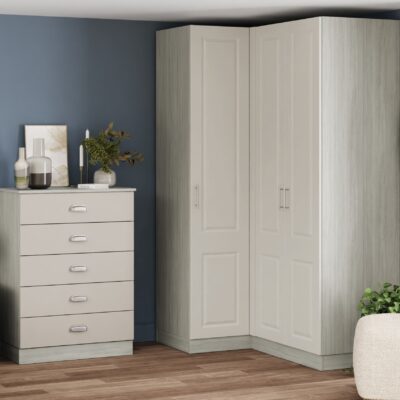 Classic Square Panel Taupe Grey Bedroom