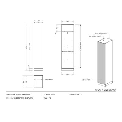 BA B101 Single Wardrobe   Technical Overview