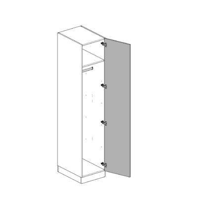 BA B101 Single Wardrobe with Single Rail