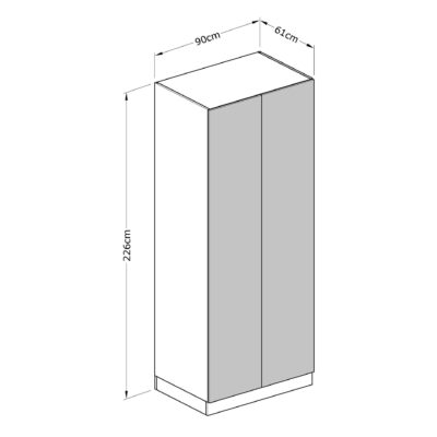 BA B104 Double Wardrobe   Dimensions