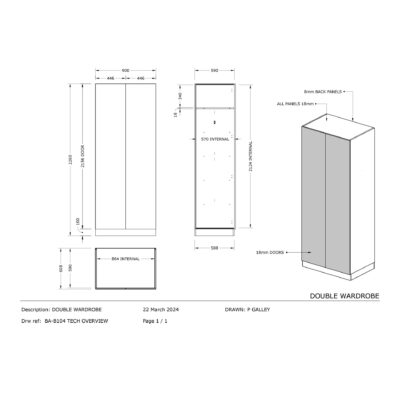 BA B104 Double Wardrobe   Technical Overview