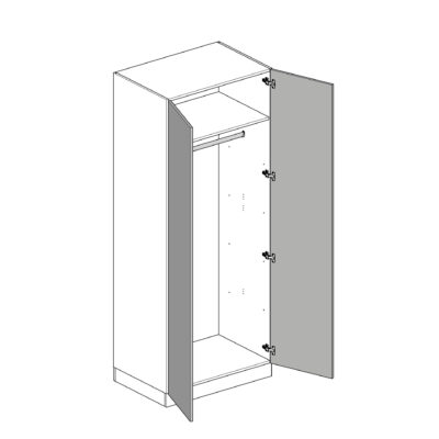 BA B104 Double Wardrobe with Single Rail