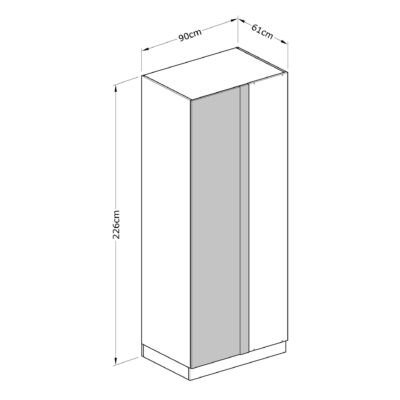 BA B107 Blind Corner Wardrobe   Dimensions