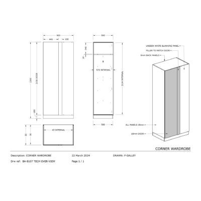 BA B107 Blind Corner Wardrobe   Technical Overview