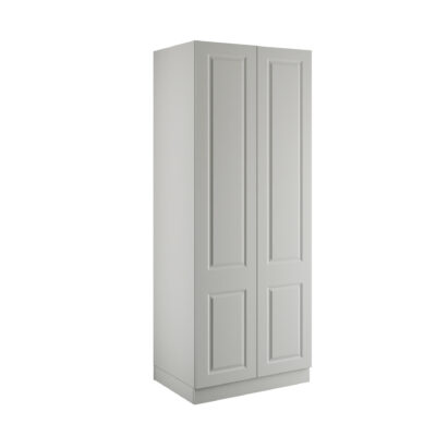 Classic Square Panel Light Grey Double Wardrobe