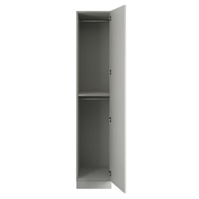 Classic Square Panel Light Grey Single Wardrobe with Double Rail