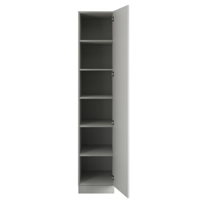 Classic Square Panel Light Grey Single Wardrobe with Shelves