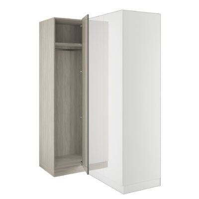 Classic Square Panel Sage Green Blind Corner Wardrobe with Connecting Wardrobe