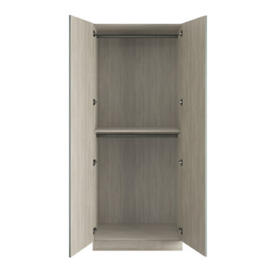 Classic Square Panel Sage Green Double Wardrobe with Double Rail