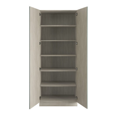 Classic Square Panel Sage Green Double Wardrobe with Shelves