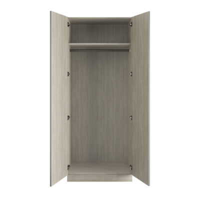 Classic Square Panel Sage Green Double Wardrobe with Single Rail