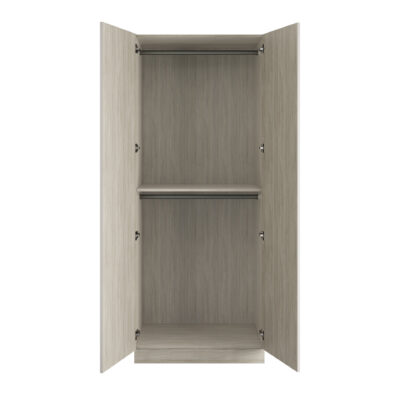 Classic Square Panel Taupe Grey Double Wardrobe with Double Rail