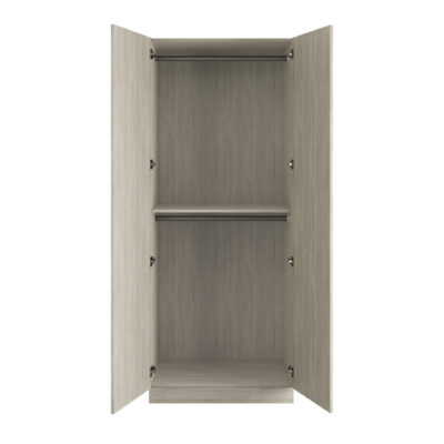 Classic Square Panel Urban Oak Double Wardrobe with Double Rail