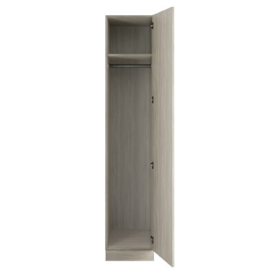 Classic Square Panel Urban Oak Single Wardrobe with Single Rail