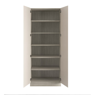 J-Pull Handleless Cashmere Double Wardrobe with Shelves