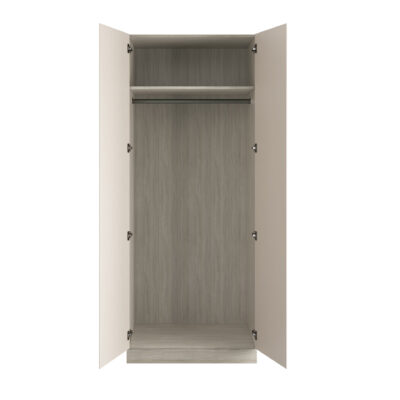 J-Pull Handleless Cashmere Double Wardrobe with Single Rail