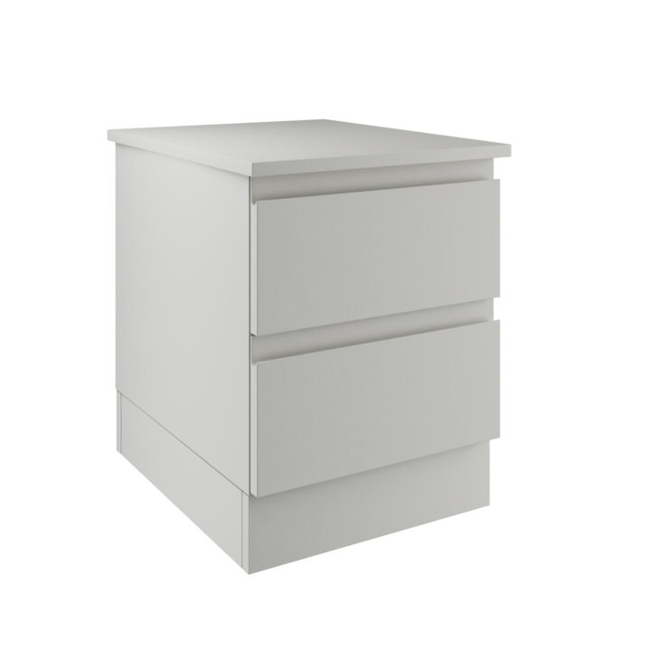 J Pull Light Grey 2 Drawer Bedside Chest