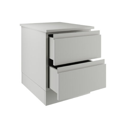 J Pull Light Grey 2 Drawer Bedside Chest Interior