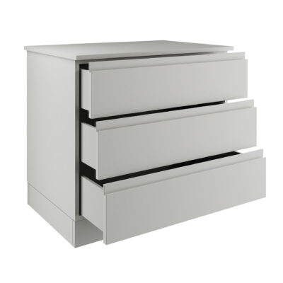 J Pull Light Grey 3 Drawer Double Chest Interior