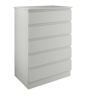 J Pull Light Grey 5 Drawer Double Chest