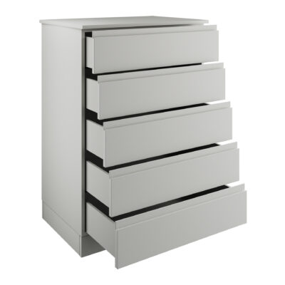 J Pull Light Grey 5 Drawer Double Chest Interior