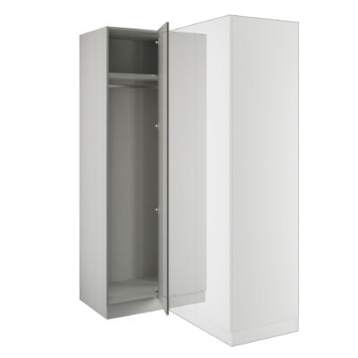 J-Pull Handleless Light Grey Blind Corner Wardrobe Interior with Connecting Wardrobe