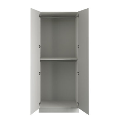 J-Pull Handleless Light Grey Double Wardrobe with Double Rail