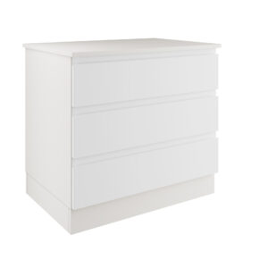 J Pull White 3 Drawer Double Chest