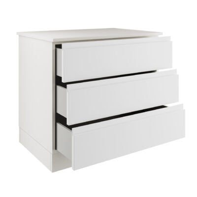 J Pull White 3 Drawer Double Chest Interior