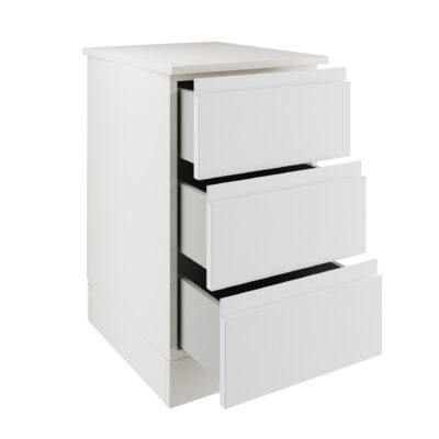 J Pull White 3 Drawer Single Chest Interior