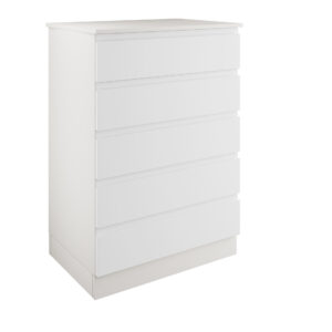 J Pull White 5 Drawer Double Chest