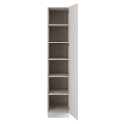 J-Pull Handleless White Single Wardrobe with Shelves