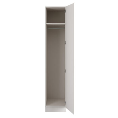 J-Pull Handleless White Single Wardrobe with Single Rail