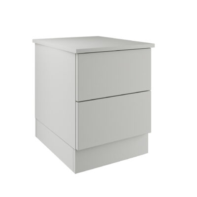 Slab Classic Square Panel Shaker Light Grey 2 Drawer Bedside Chest