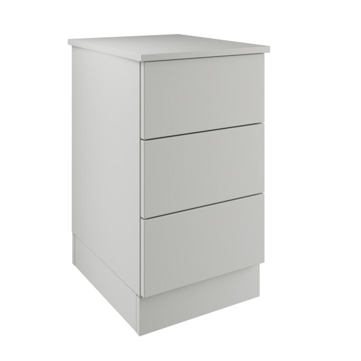 Slab Classic Square Panel Shaker Light Grey 3 Drawer Bedside Chest