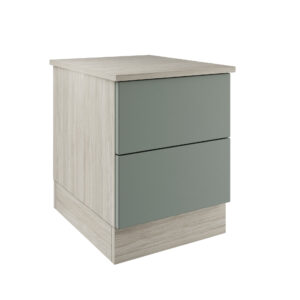 Slab Classic Square Panel Shaker Sage Green 2 Drawer Bedside Chest