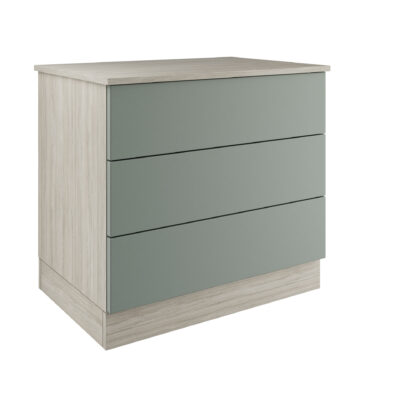 Slab Classic Square Panel Shaker Sage Green 3 Drawer Double Chest