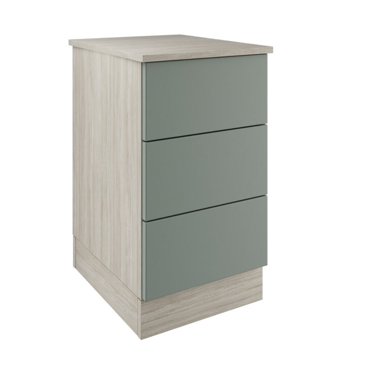 Slab Classic Square Panel Shaker Sage Green 3 Drawer Single Chest