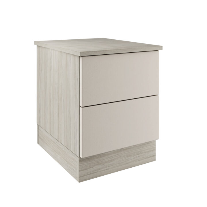 Slab Classic Square Panel Shaker Taupe Grey 2 Drawer Bedside Chest