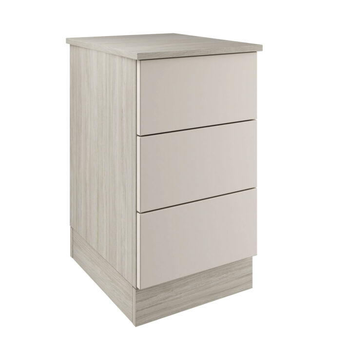 Slab Classic Square Panel Shaker Taupe Grey 3 Drawer Single Chest