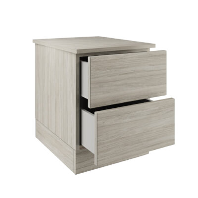 Slab Classic Square Panel Shaker Urban Oak 2 Drawer Bedside Chest Interior