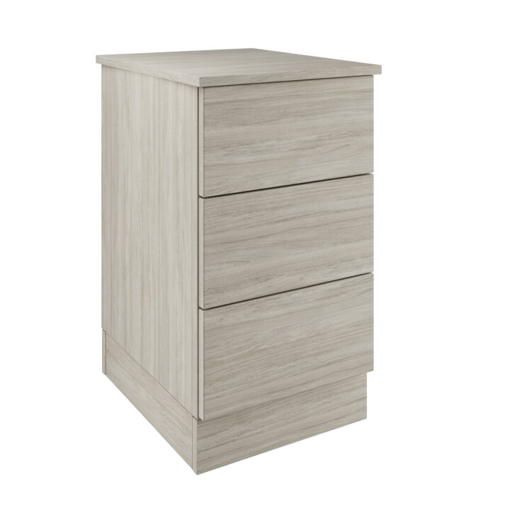 Slab Classic Square Panel Shaker Urban Oak 3 Drawer Bedside Chest