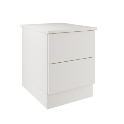 Slab Classic Square Panel Shaker White 2 Drawer Bedside Chest