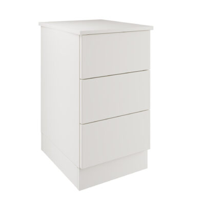 Slab Classic Square Panel Shaker White 3 Drawer Bedside Chest