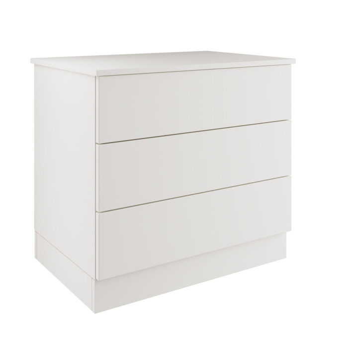 Slab Classic Square Panel Shaker White 3 Drawer Double Chest