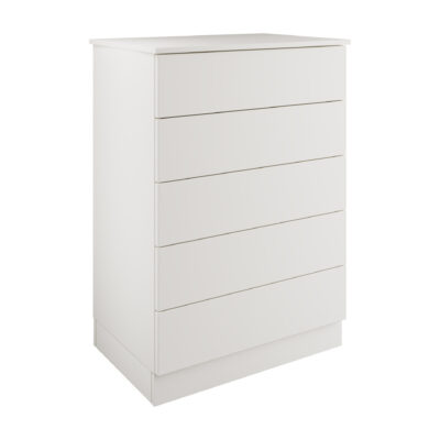 Slab Classic Square Panel Shaker White 5 Drawer Double Chest