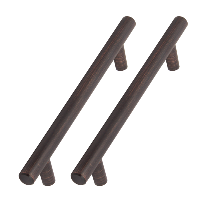 T Bar Handle Rubbed Bronze Pair